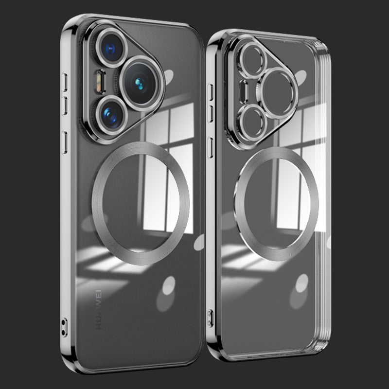 For Huawei Pura 70 Case Electroplating Clear TPU Cell Phone Cover Built-In Glass Lens Film For Huawei Pura 70 Case Electroplating Clear TPU Cell Phone Cover Built-In Glass Lens Film